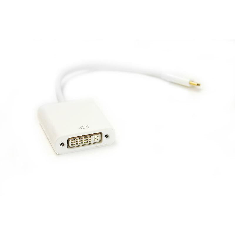 Адаптер PowerPlant (DV00DV4063) USB Type-C-DVI, 0.15м, White