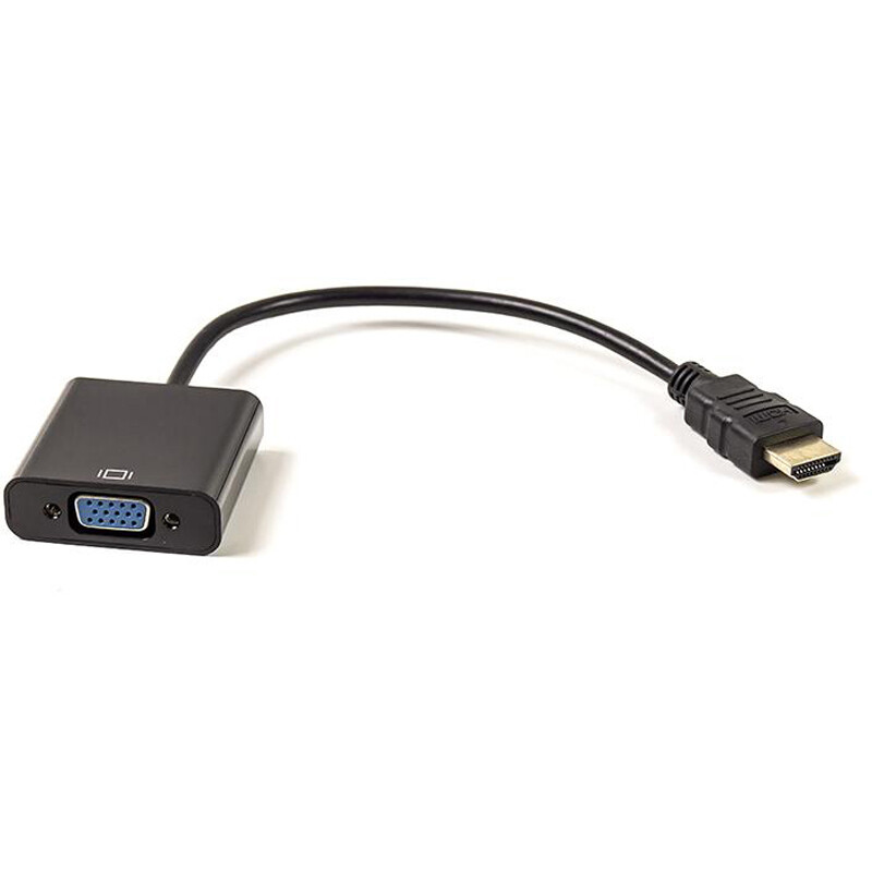 Кабель PowerPlant (CA910885) HDMI-VGA, 0.15м, черный