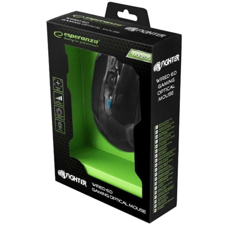 Мышь Esperanza EGM205B Fighter Black/Blue USB