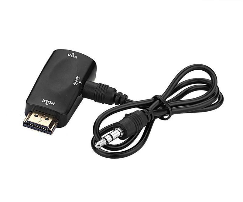 Адаптер PowerPlant (CA910267) HDMI-VGA+Audio с аудио кабелем 0.5м, Black