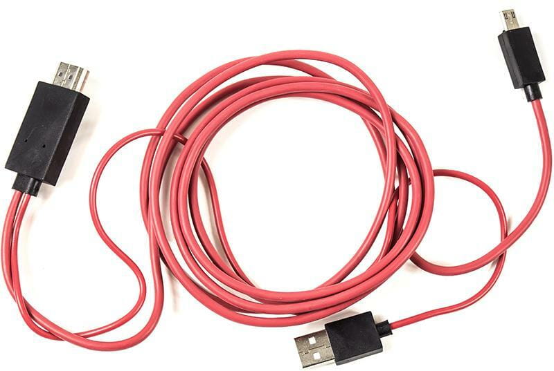 Кабель PowerPlant (CA910861) microUSB-HDMI+USB, 2м, Red