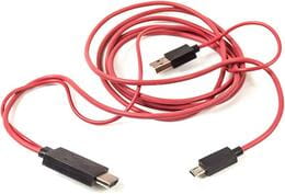 Кабель PowerPlant (CA910861) microUSB-HDMI+USB, 2м, Red