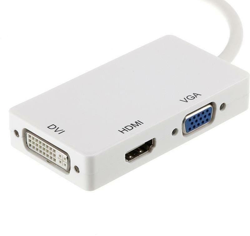 Адаптер PowerPlant (CA910946) miniDisplayPort(Thunderbolt)-HDMI, DVI, VGA, 0.2 м, White