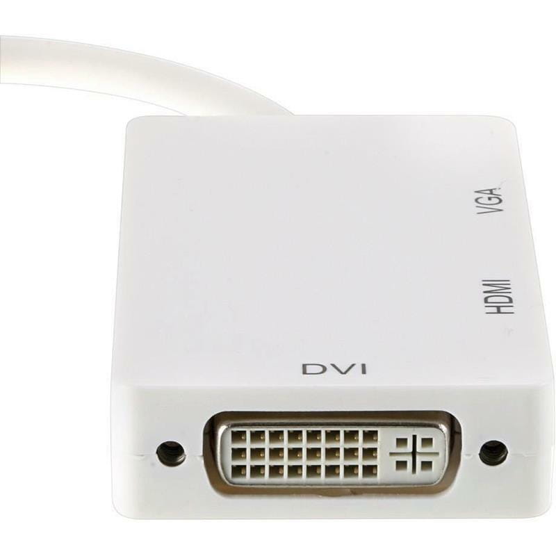 Адаптер PowerPlant (CA910946) miniDisplayPort(Thunderbolt)-HDMI, DVI, VGA, 0.2 м, White