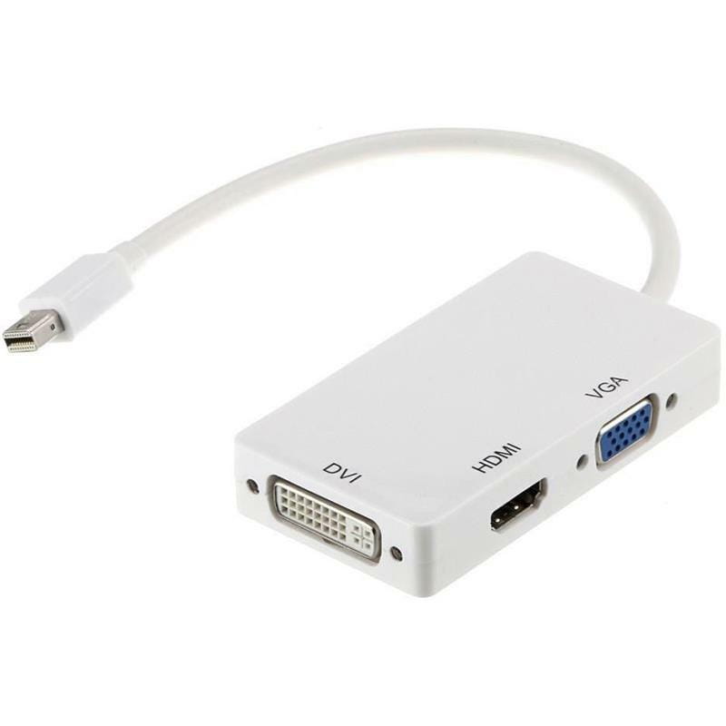 Адаптер PowerPlant (CA910946) miniDisplayPort(Thunderbolt)-HDMI, DVI, VGA, 0.2 м, White