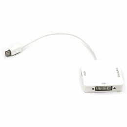 Кабель PowerPlant (CA911097) mini DisplayPort (Thunderbolt) - DisplayPort, HDMI, DVI, 0.2 м, White
