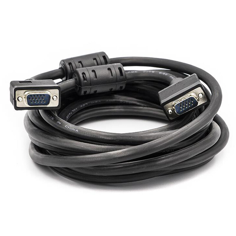 Кабель PowerPlant (CA911059) VGA-VGA, 5м, Double ferrites, чорний