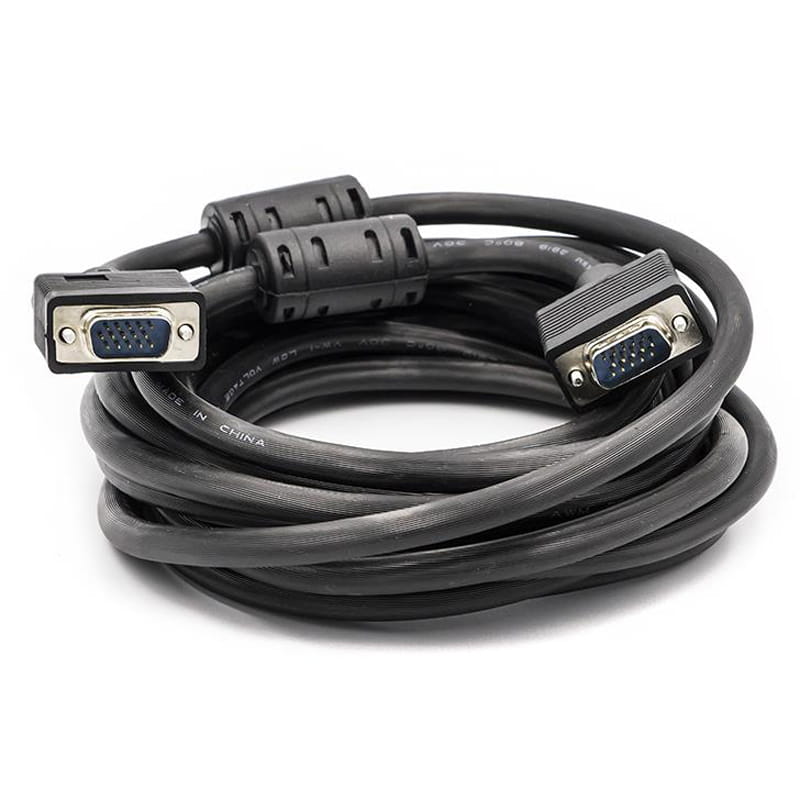 Кабель PowerPlant (CA911059) VGA-VGA, 5м, Double ferrites, черный