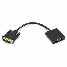 Адаптер PowerPlant (CA911141) DVI-D Dual Link (M) - VGA (F), 0.15м, чорний