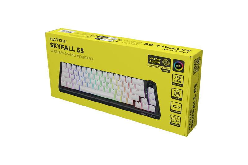 Клавіатура бездротова Hator Skyfall 65 Wireless Black-White (HTK3160UA)