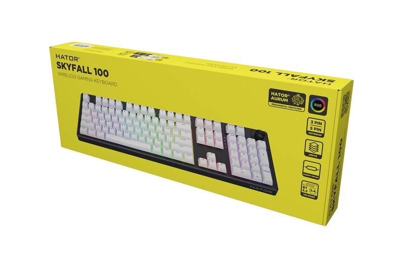 Клавиатура беспроводная Hator Skyfall 100 Wireless Black/White (HTK3100UA)