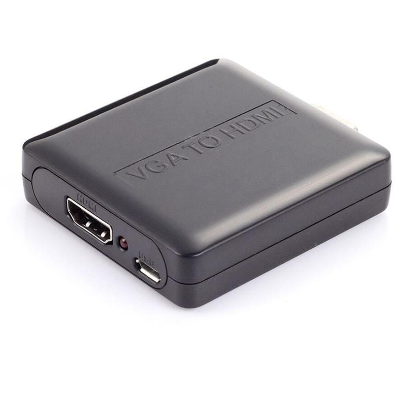 Адаптер PowerPlant (CA911493) HDMI - VGA+R/L, чорний