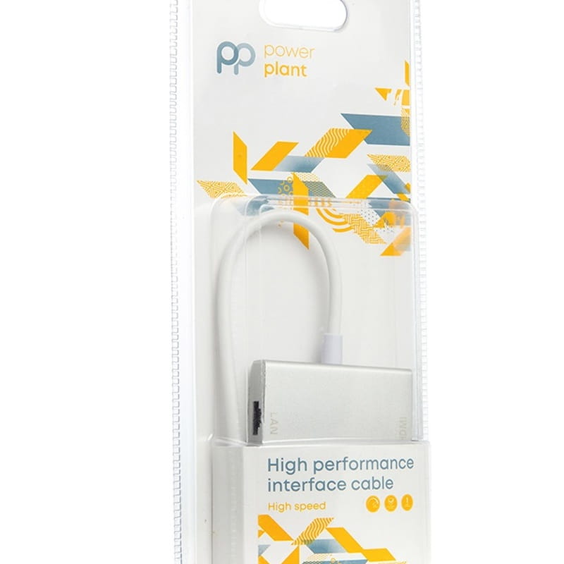 Адаптер PowerPlant (CA912087) USB3.0-DVI/HDMI/Gigabit Ethernet White