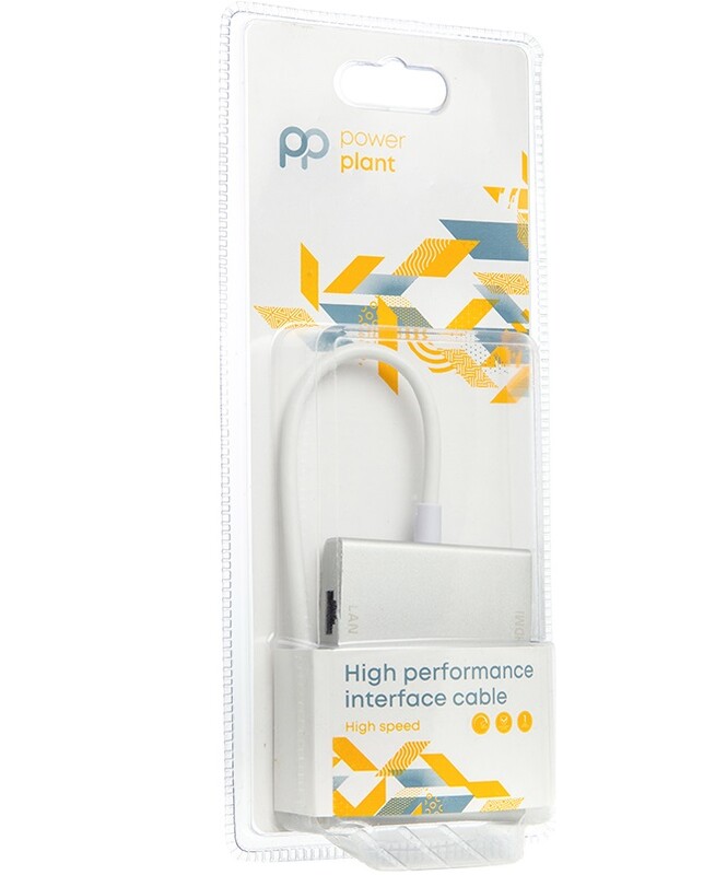 Адаптер PowerPlant (CA912087) USB3.0-DVI/HDMI/Gigabit Ethernet White