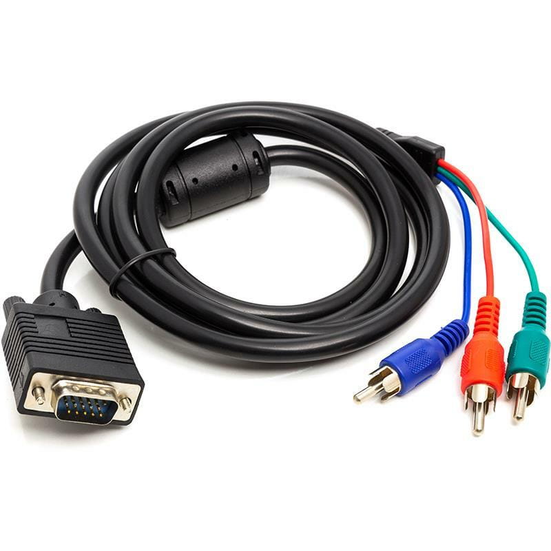 Адаптер PowerPlant (CA912001) VGA-3 RCA, 1 м, чорний