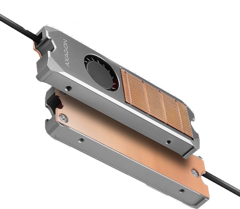 Радиатор охлаждения для SSD Axagon M2 Silver (CLR-M2FAN)