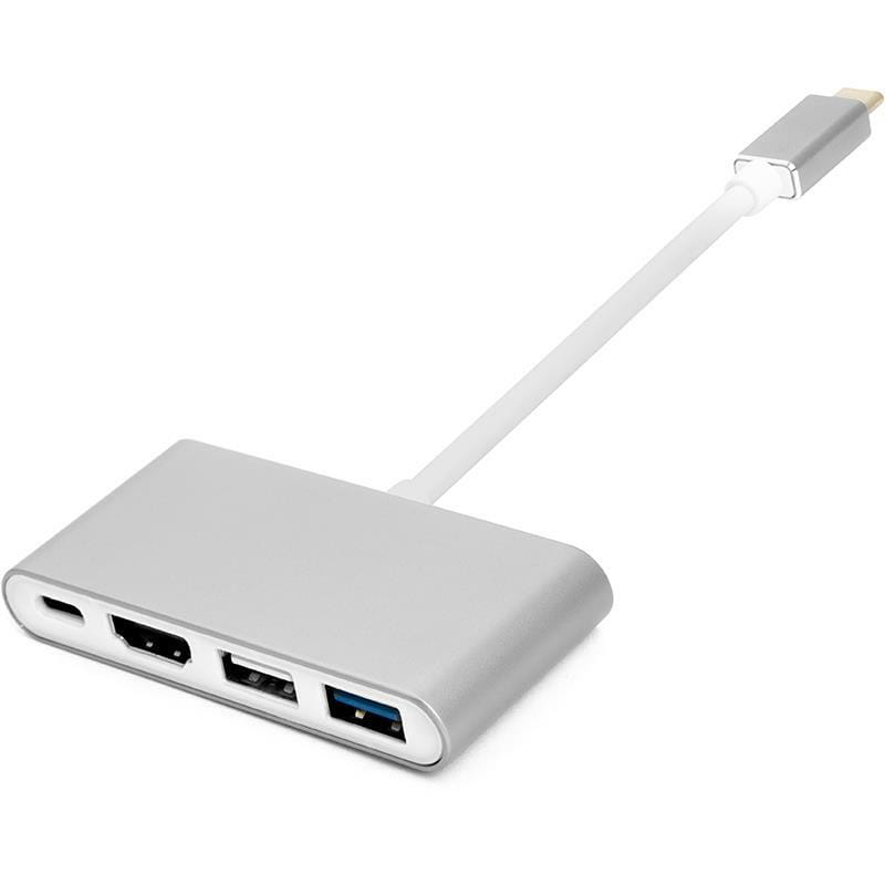 Адаптер PowerPlant (CA911707) USB Type-C-4*USB 2.0/3.0, HDMI, USB Type-C