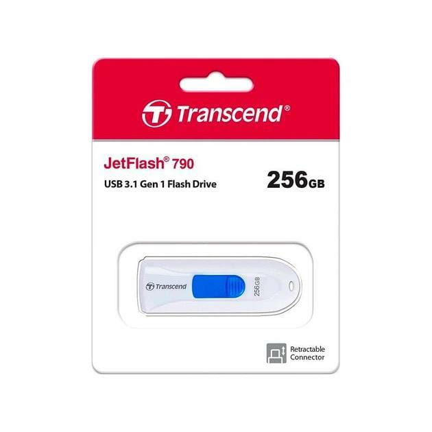 Флеш-накопитель USB3.1 256GB Transcend JetFlash 790 White (TS256GJF790W)