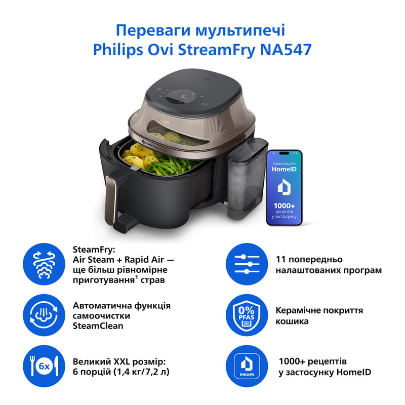 Мультипіч Philips OVI SteamFry NA547/07