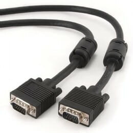 Кабель Cablexpert VGA - VGA (M/M), HD15, с 2-мя фер. кольцами, черный, 15 м (CC-PPVGA-15M-B) пакет