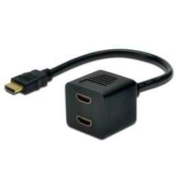 Адаптер Digitus HDMI - 2хHDMI (M/F), 0.2 м, Black (AK-330400-002-S)