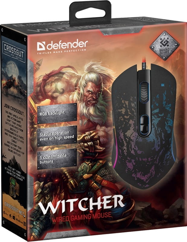 Миша Defender Witcher GM-990 RGB Black (52990)