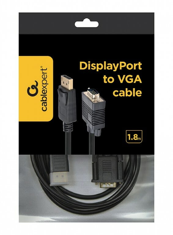 Кабель Cablexpert DisplayPort - VGA (M/M), 1.8 м, черный (CCP-DPM-VGAM-6) пакет