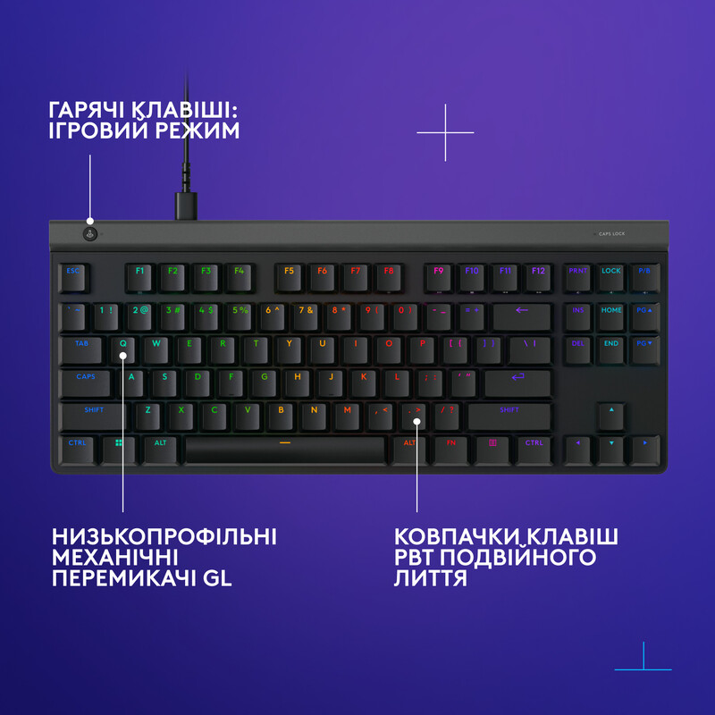 Клавiатура Logitech G515 TKL Black Tactile (920-014133)