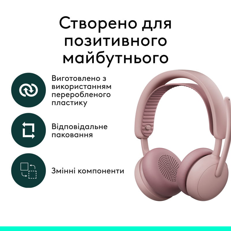 Bluetooth-гарнітура Logitech Zone Wireless 2 ES Rose (981-001510)