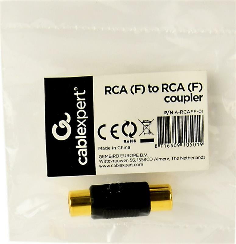 Перехідник Cablexpert RCA - RCA (F/F), Black (A-RCAFF-01)