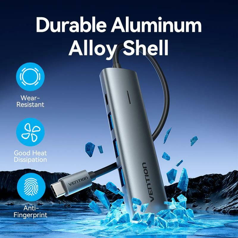 USB-хаб Vention USB 3.2 Type-C - USB3.2х4/Type-C Silver (TGZHB)