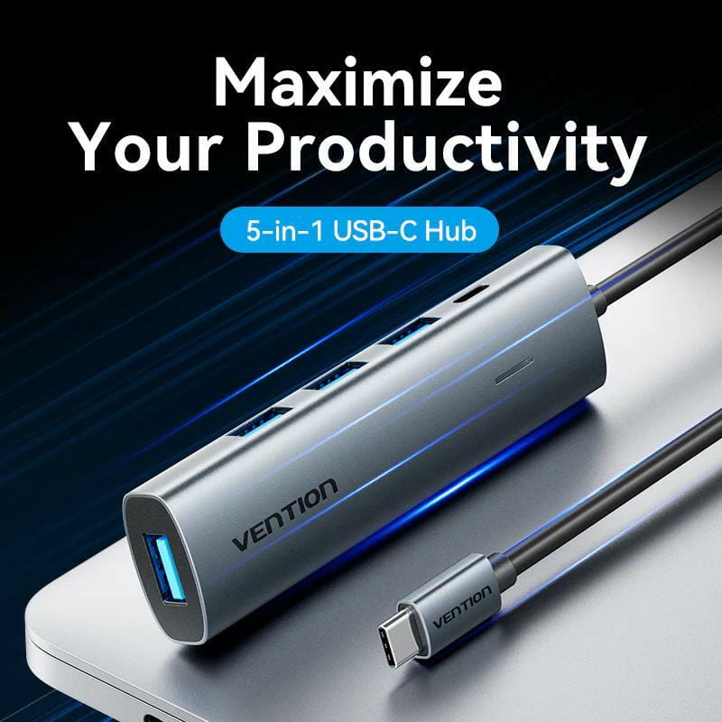 USB-хаб Vention USB 3.2 Type-C - USB3.2х4/Type-C Silver (TGZHB)