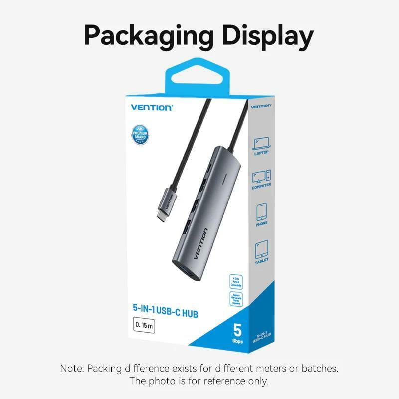 USB-хаб Vention USB 3.2 Type-C - USB3.2х4/Type-C Silver (TGZHB)