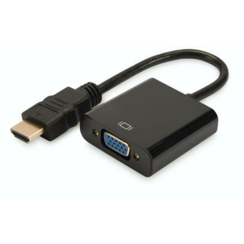Адаптер Digitus HDMI - VGA+3.5 мм (M/F), Black (DA-70461)
