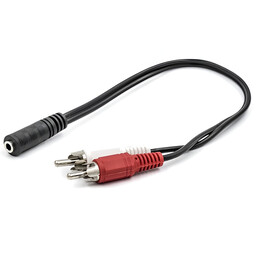 Адаптер PowerPlant (CA910847) 3.5mm(F)-2хRCA(M), Black