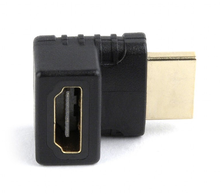 Адаптер Cablexpert HDMI - HDMI, M/F, Г-образный, черный (A-HDMI270-FML) пакет
