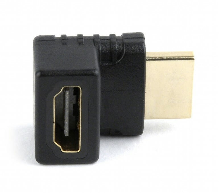 Адаптер Cablexpert HDMI - HDMI, M/F, Г-образный, черный (A-HDMI270-FML) пакет