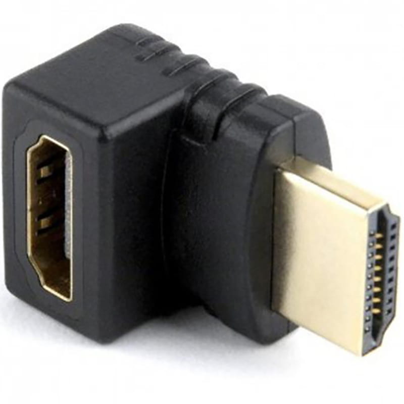 Адаптер Cablexpert HDMI - HDMI, M/F, Г-образный, черный (A-HDMI270-FML) пакет