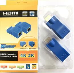 Подовжувач Atcom HDMI - RJ-45 (M/F), до 30 м, Blue (14369)