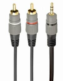 Аудио-кабель Cablexpert 2хRCA - 3.5 мм (M/M), 2.5 м, черный (CCA-352-2.5M)
