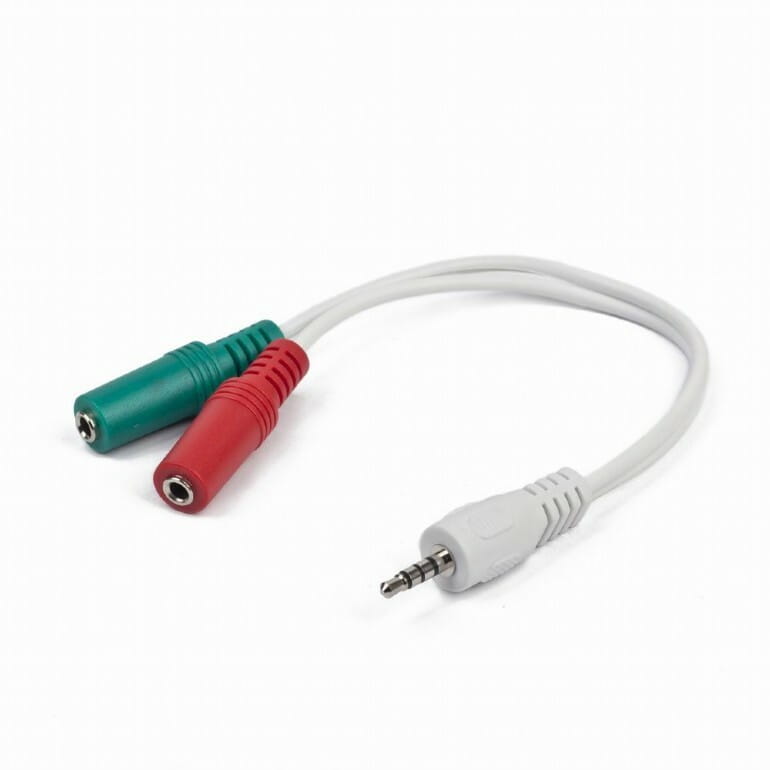 Аудіо-кабель Cablexpert 3.5 мм - 2х3.5 мм (M/F), 0.2 м, White (CCA-417W)