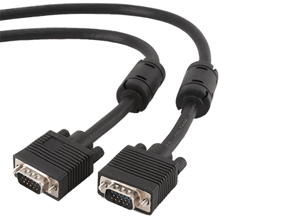 Кабель Cablexpert (CC-PPVGA-10-B) VGA-VGA HD15M/HD15M с 2-мя фер. кольцами, двойной экран, черный, 3м