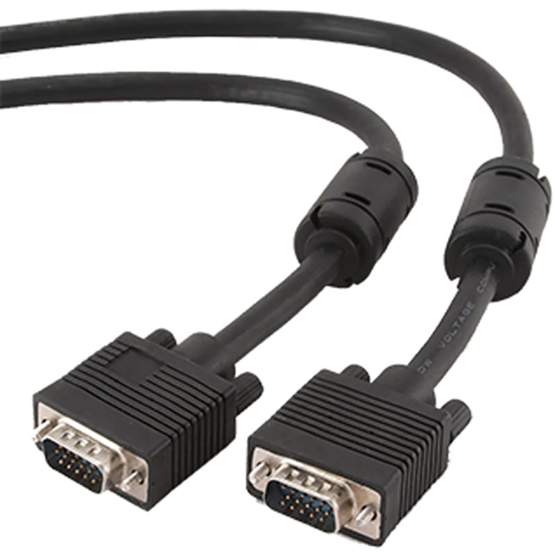 Кабель Cablexpert VGA-VGA HD15M/HD15M с 2-мя фер. кольцами, двойной экран, черный, 3 м (CC-PPVGA-10-B)