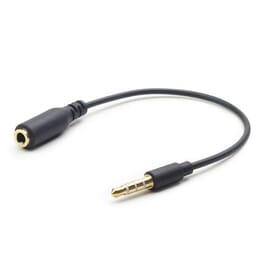 Аудіо-кабель Gembird CCA-419 3.5 мм - 3.5 мм (M/F), кросовер контактів GND і MIC, 0.18 м, чорний