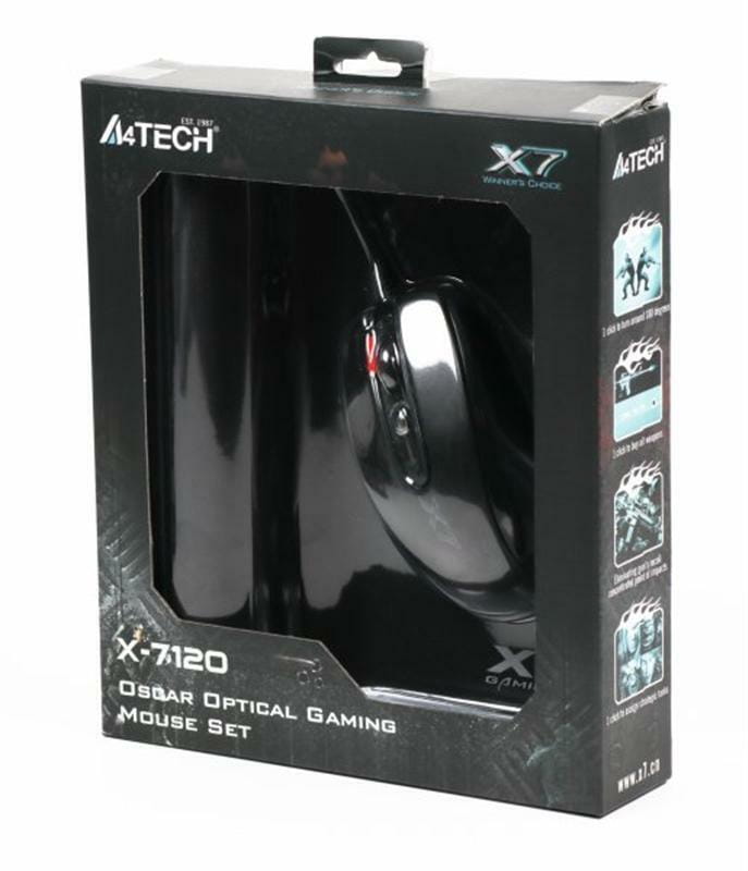 Мышь A4Tech X-710BK Black USB + коврик A4Tech X7-200MP