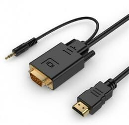 Кабель Cablexpert HDMI - VGA+3.5 мм V 1.4 (M/M), 3 м, черный (A-HDMI-VGA-03-10) пакет