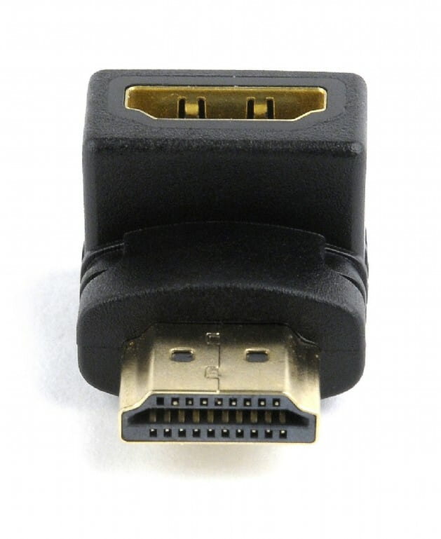 Адаптер Cablexpert HDMI - HDMI (M/F), кут 90 градусів, чорний (A-HDMI90-FML) пакет