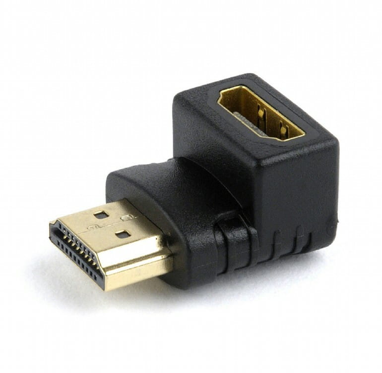 Адаптер Cablexpert HDMI - HDMI (M/F), кут 90 градусів, чорний (A-HDMI90-FML) пакет