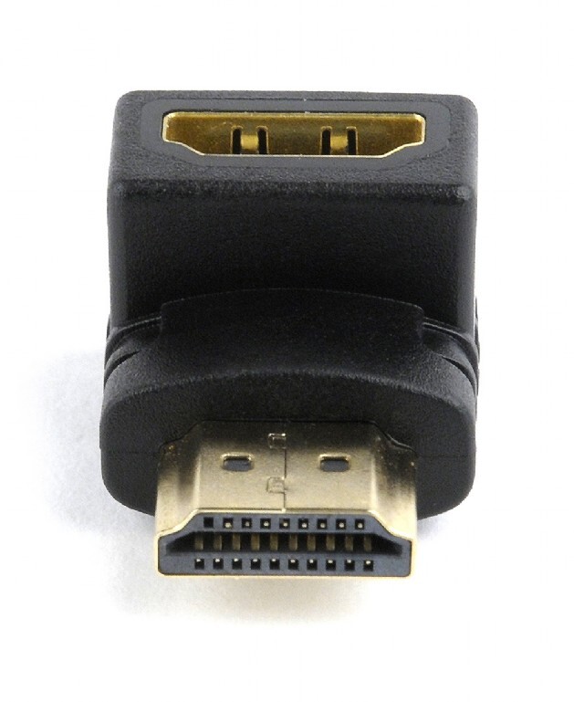 Адаптер Cablexpert HDMI - HDMI (M/F), угол 90 градусов, черный (A-HDMI90-FML) пакет