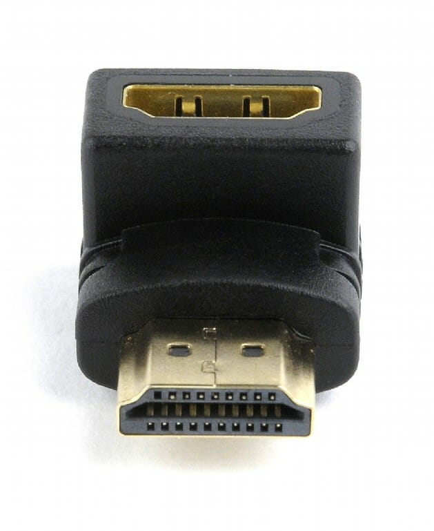 Адаптер Cablexpert HDMI - HDMI (M/F), угол 90 градусов, черный (A-HDMI90-FML) пакет